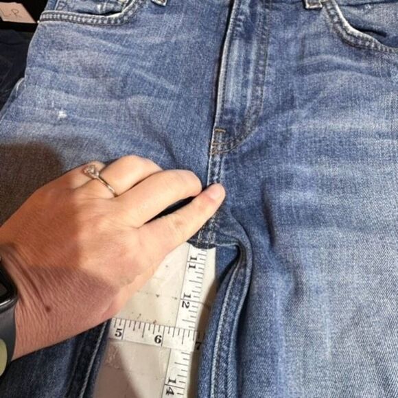 Reformation Hepburn High Rise Jeans Skinny Jeans Distressed Rainier Blue Size 26 - Picture 12 of 13